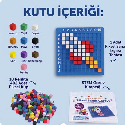 Meverza™ PixelCraft - 402 Parça Zeka ve Koordinasyon Seti