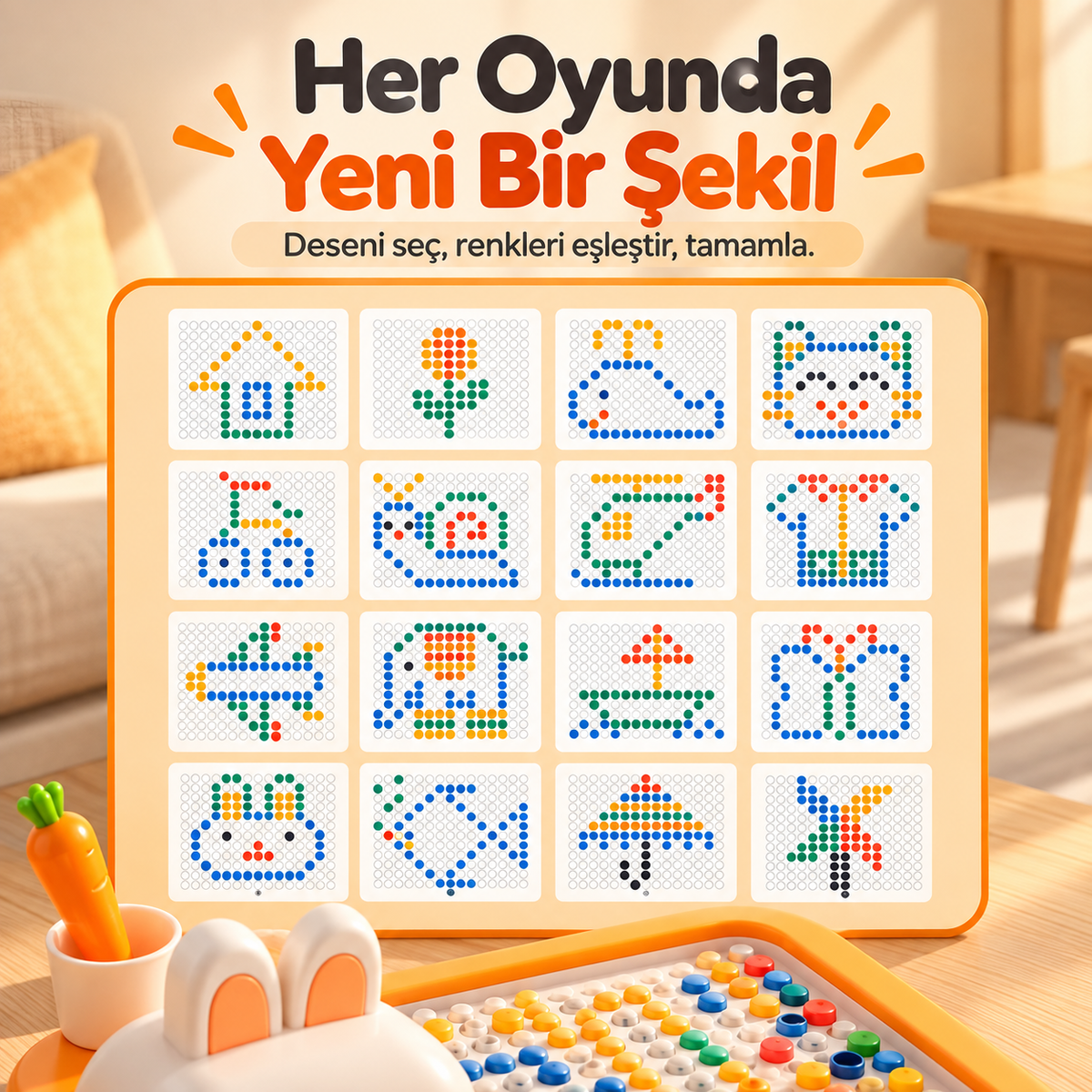 MEVERZA™ Manyetik Öğrenme Tableti Ekransız Oyun, Eğlenerek Öğrenme
